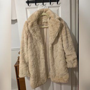 Pink Martini Beige Faux Fur Teddy Coat